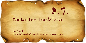 Mastaller Terézia névjegykártya